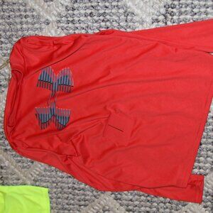 Boys Long Sleeve Orange Large Under Armour Shirt